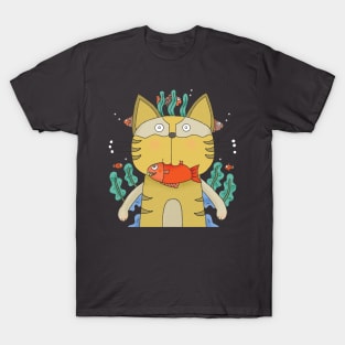 Cat Goof Fish Underwater T-Shirt